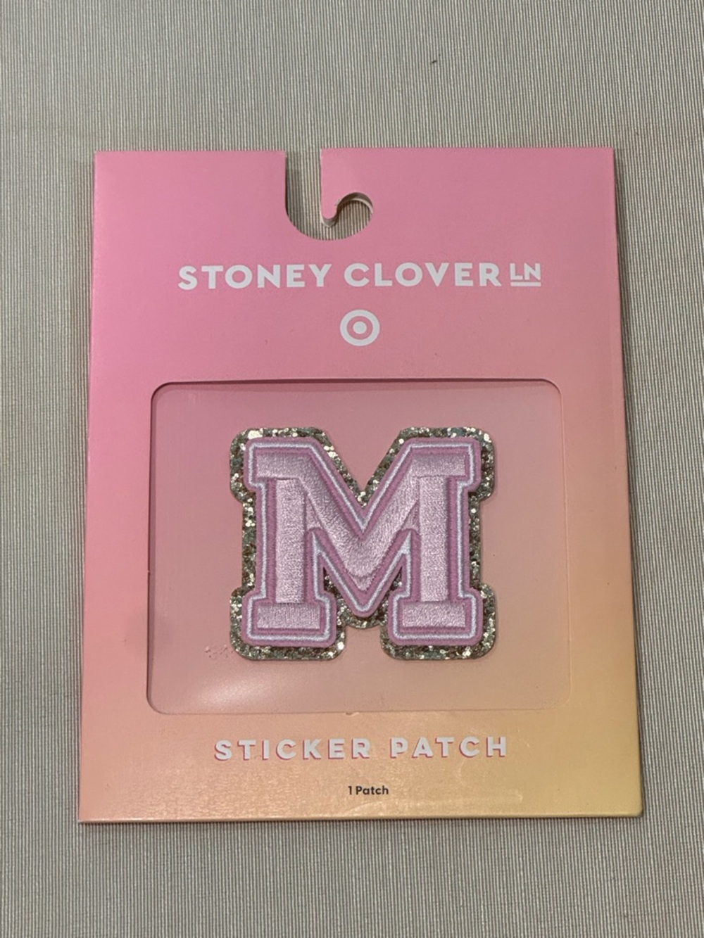 Stoney Clover LN Pink 'M' Glitter-Edged Sticker Patch